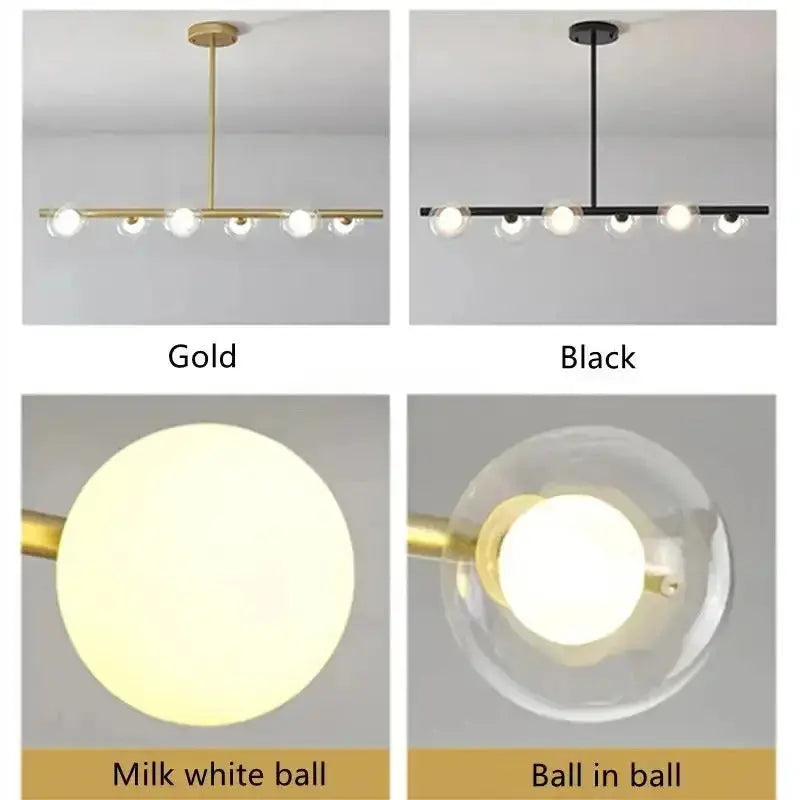Edvin – Modern Glass Ball LED Pendant Light for Dining Tables and Bars Kozyled.com