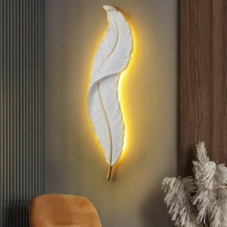 Dimmable Nordic Luxury Feather LED Wall Lamp Faddey SPINGAR.COM