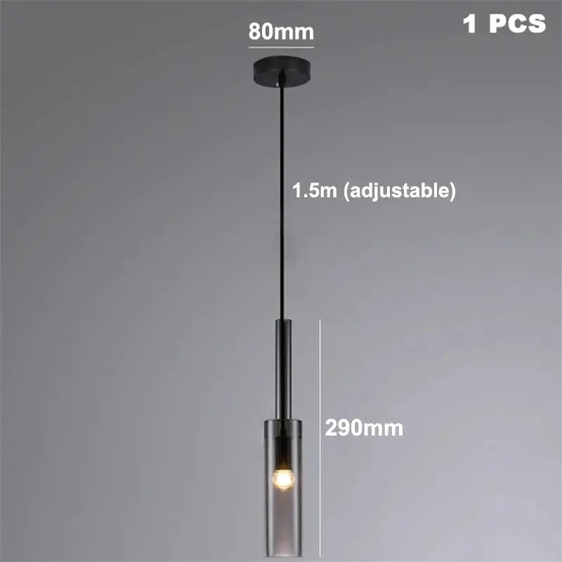Modern Smokey Long Glass Ambiance LED Pendant lamp Nea SPINGAR.COM