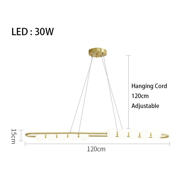 Postmodern Chain-shaped Scandinavian Kitchen Island/ bar LED Lamp Hermann SPINGAR.COM