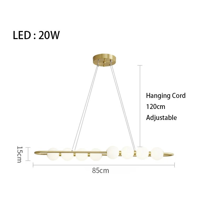Postmodern Chain-shaped Scandinavian Kitchen Island/ bar LED Lamp Hermann SPINGAR.COM