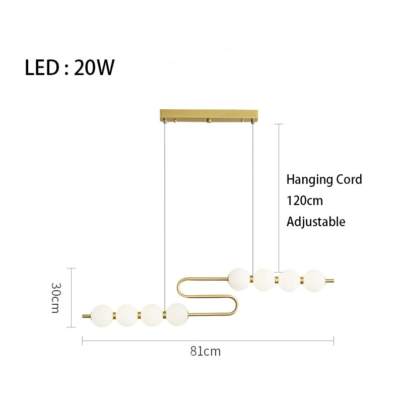 Postmodern Chain-shaped Scandinavian Kitchen Island/ bar LED Lamp Hermann SPINGAR.COM