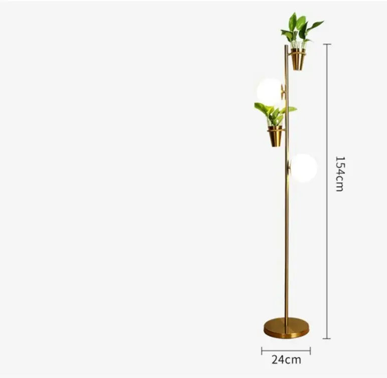 Modern Glass Ball And Plants LED Floor Lamp Leif SPINGAR.COM