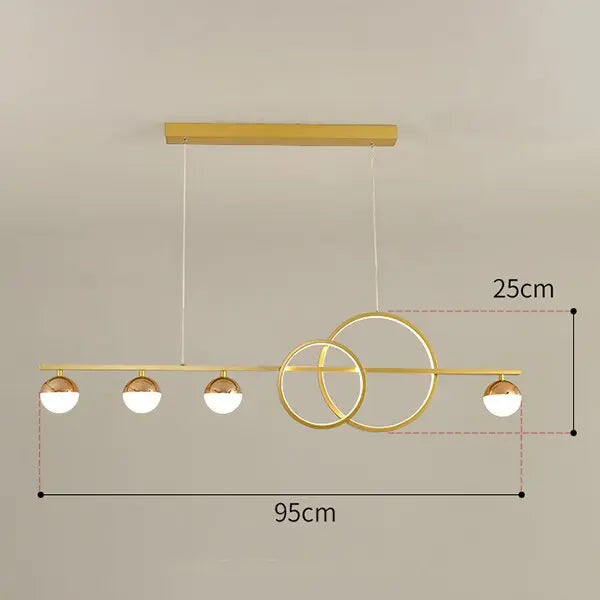Nordic Rectangular Dining Table LED Island Pendant lamp Danby SPINGAR.COM