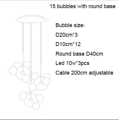Unique Design Glass Bubble LED Pendant Lamp Edzard SPINGAR.COM
