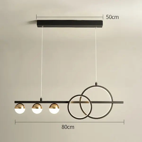 Nordic Rectangular Dining Table LED Island Pendant lamp Danby SPINGAR.COM