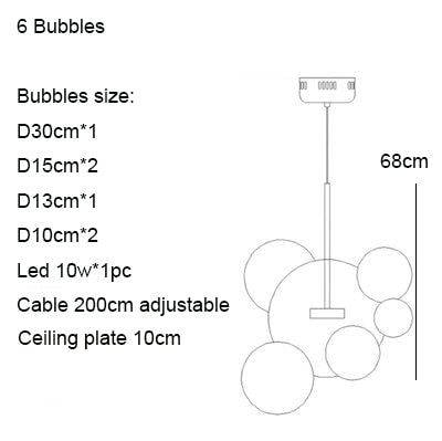 Unique Design Glass Bubble LED Pendant Lamp Edzard SPINGAR.COM