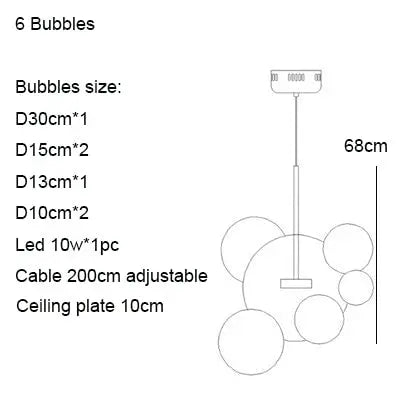 Unique Design Glass Bubble LED Pendant Lamp Edzard SPINGAR.COM