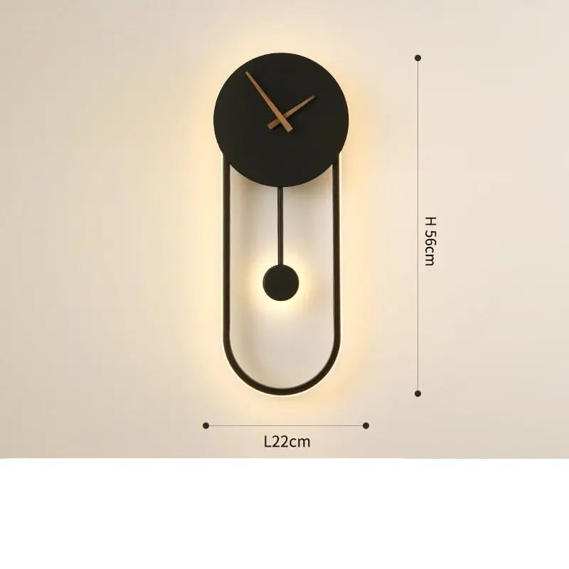 LED Clock Wall Lamp Valda (real clock) SPINGAR.COM
