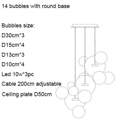Unique Design Glass Bubble LED Pendant Lamp Edzard SPINGAR.COM