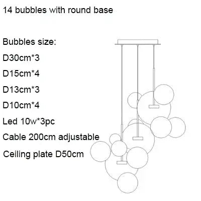 Unique Design Glass Bubble LED Pendant Lamp Edzard SPINGAR.COM