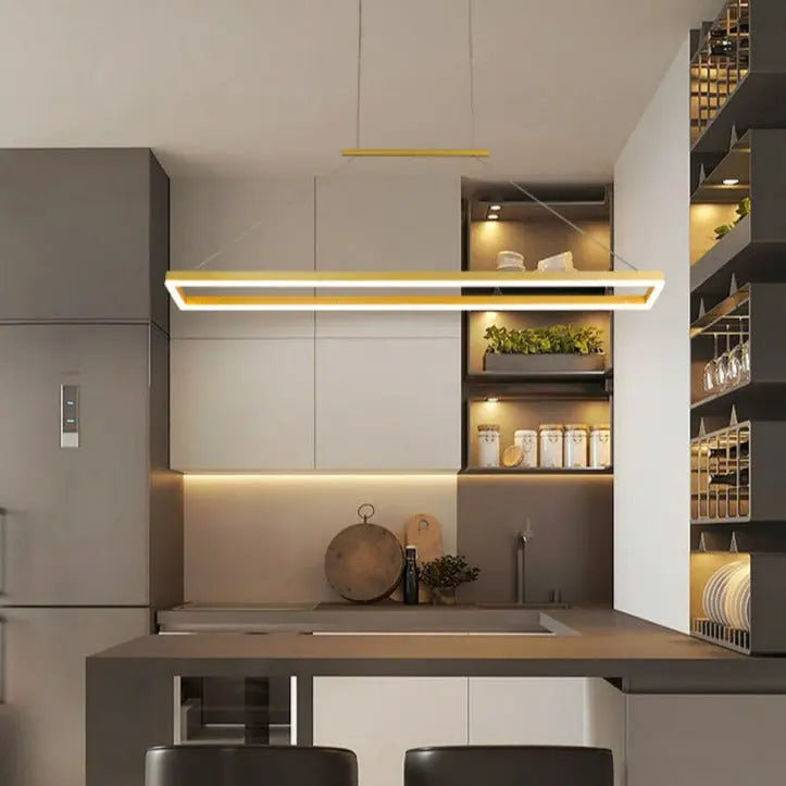 Modern Island Shaped Dining Table LED Island Pendant Lamp Vendela SPINGAR.COM