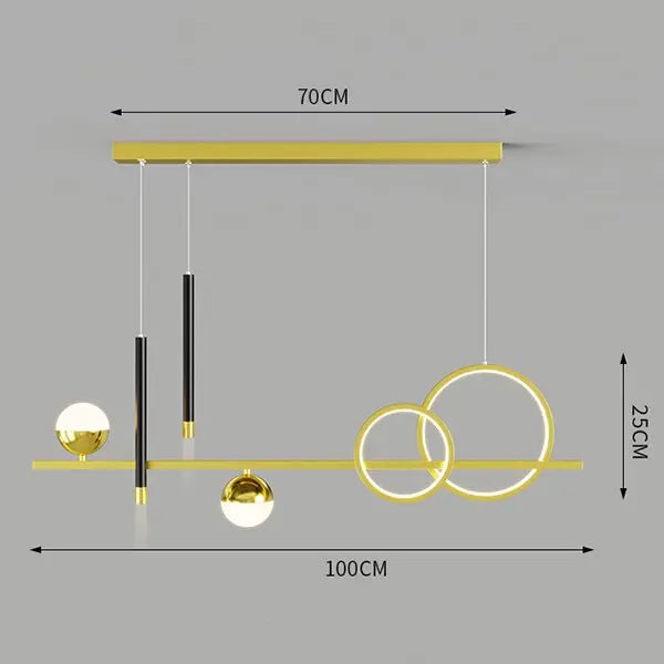 Nordic Rectangular Dining Table LED Island Pendant lamp Danby SPINGAR.COM