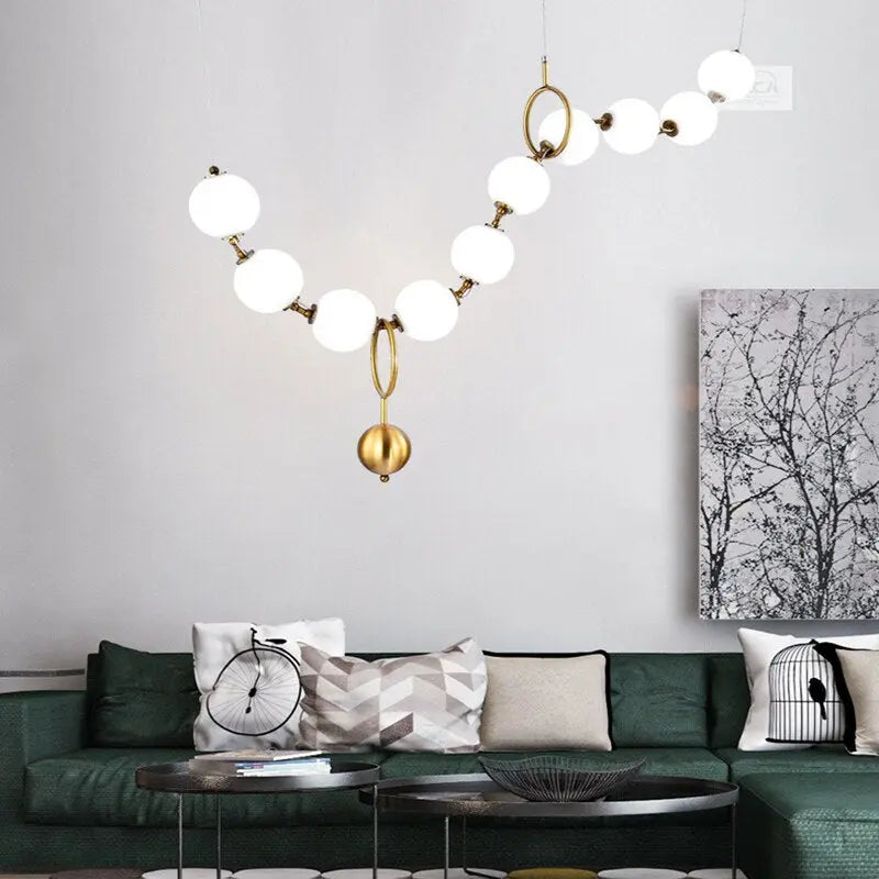 Postmodern Chain-shaped Scandinavian Kitchen Island/ bar LED Lamp Hermann SPINGAR.COM