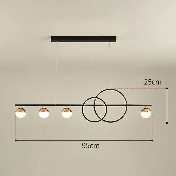 Nordic Rectangular Dining Table LED Island Pendant lamp Danby SPINGAR.COM