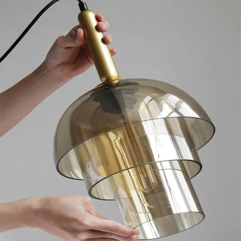 Industrial Style Champagne Glass LED Pendant Lamp Zafira SPINGAR.COM