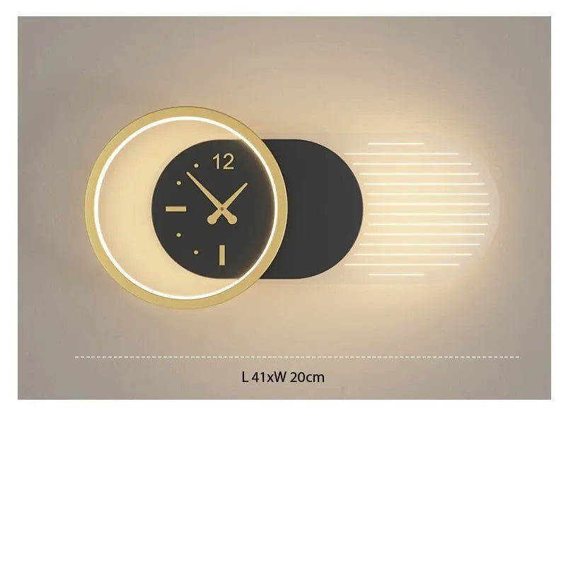 LED Clock Wall Lamp Valda (real clock) SPINGAR.COM