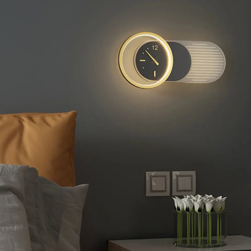 LED Clock Wall Lamp Valda (real clock) SPINGAR.COM