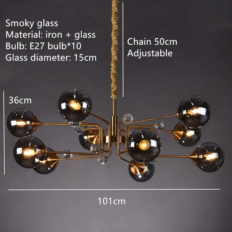 Luxury Glass Ball LED Pendant Lamp Frederik SPINGAR.COM