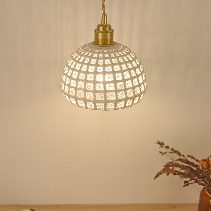 Modern LED pendant lamp in ceramic style Agda SPINGAR.COM