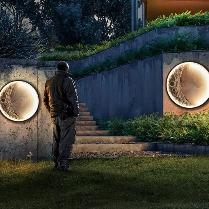 LED Indoor/Outdoor Wall Moon Lamp SPINGAR.COM