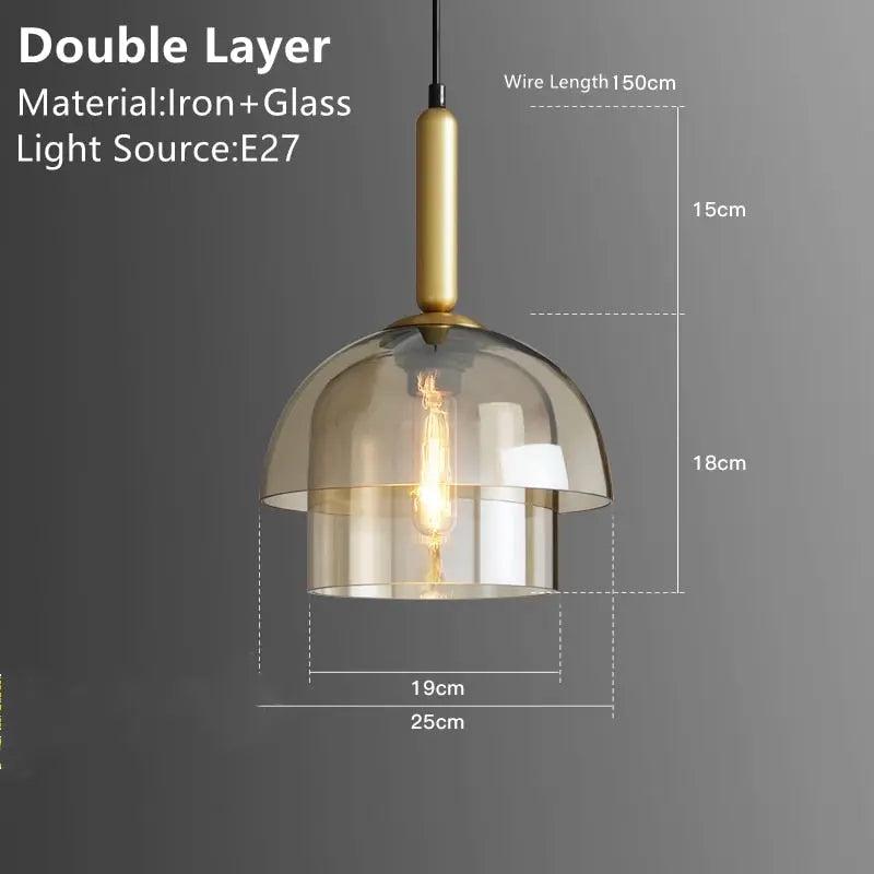 Industrial Style Champagne Glass LED Pendant Lamp Zafira SPINGAR.COM