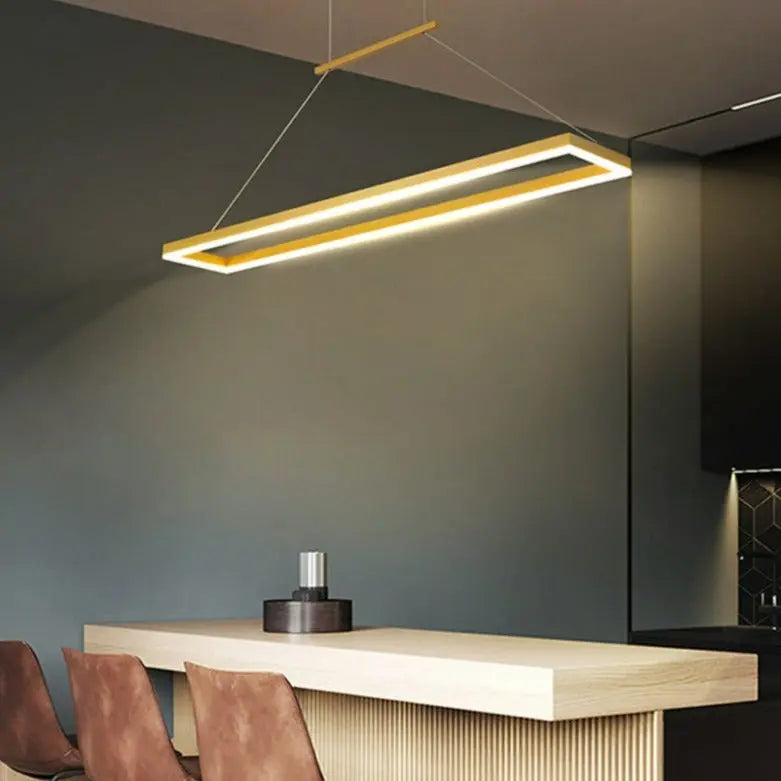 Modern Island Shaped Dining Table LED Island Pendant Lamp Vendela SPINGAR.COM