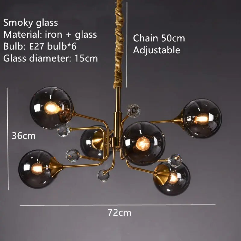Luxury Glass Ball LED Pendant Lamp Frederik SPINGAR.COM