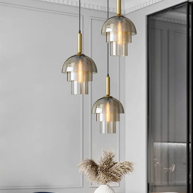 Industrial Style Champagne Glass LED Pendant Lamp Zafira SPINGAR.COM