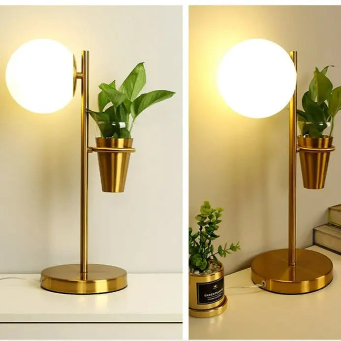 Modern Glass Ball And Plants LED Floor Lamp Leif SPINGAR.COM