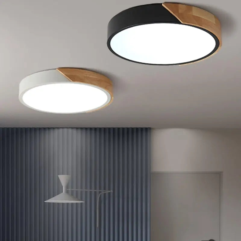 Wooden Frame LED Ceiling Lamp Konrad SPINGAR.COM