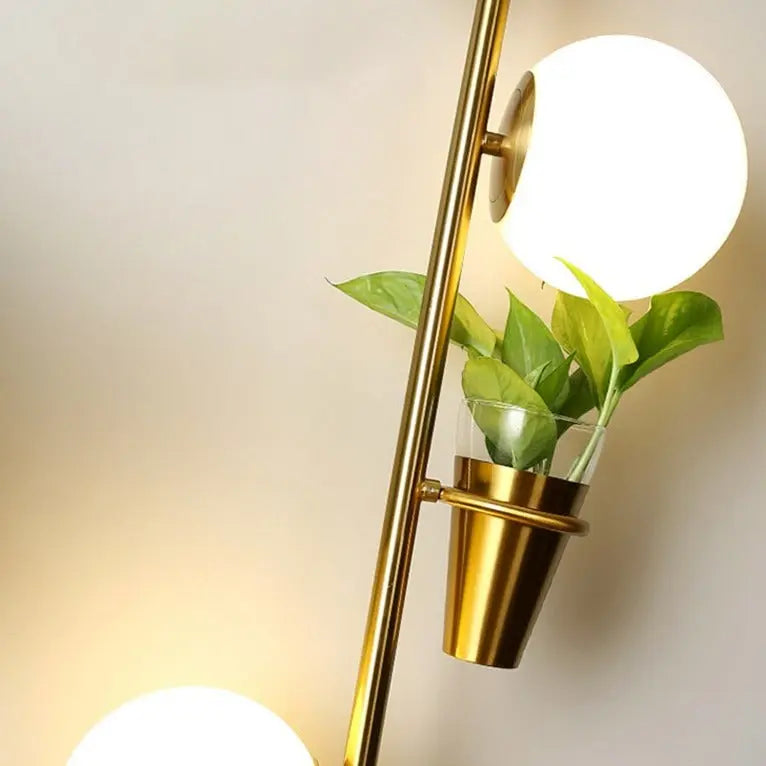 Modern Glass Ball And Plants LED Floor Lamp Leif SPINGAR.COM