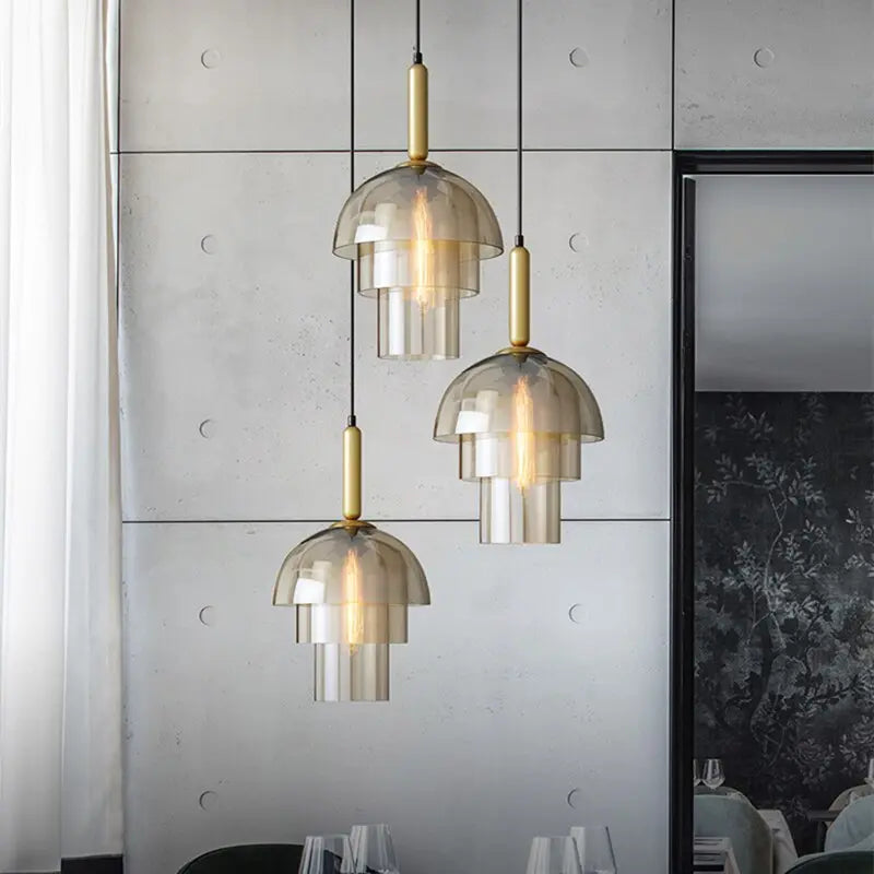 Industrial Style Champagne Glass LED Pendant Lamp Zafira SPINGAR.COM