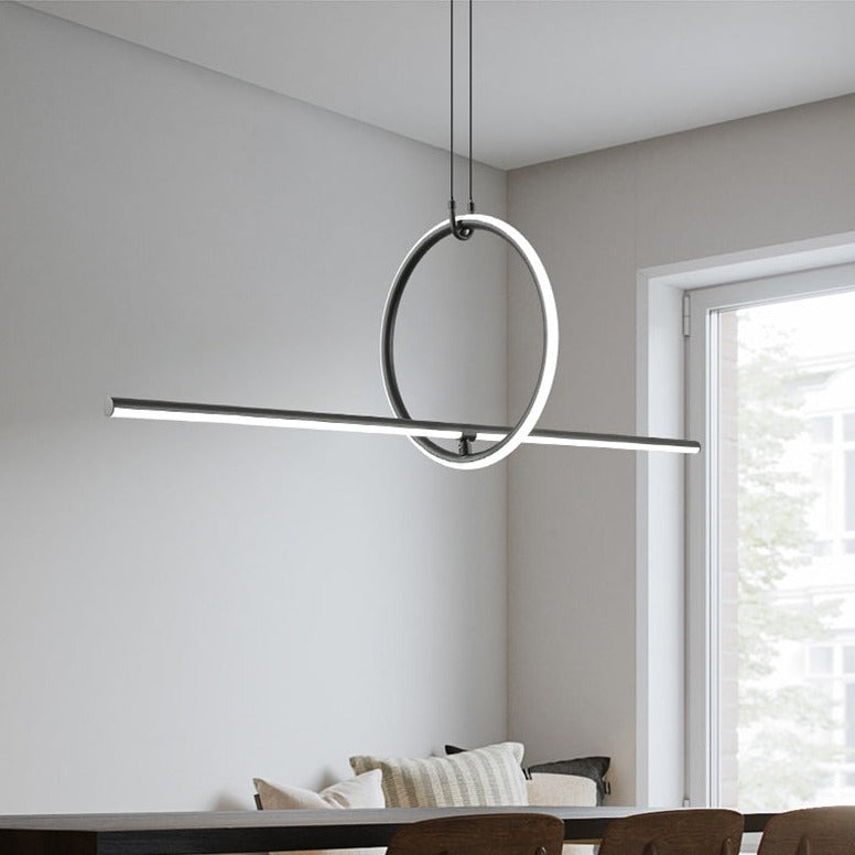 Post Modern Geometric Pattern LED Strip Kitchen Island Lamp Shelby SPINGAR.COM