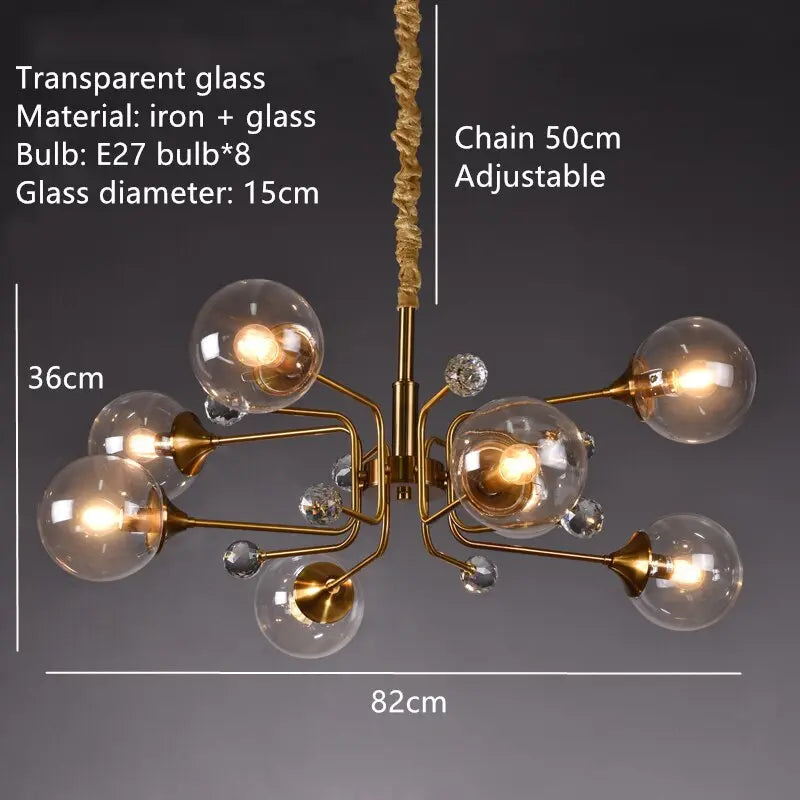 Luxury Glass Ball LED Pendant Lamp Frederik SPINGAR.COM