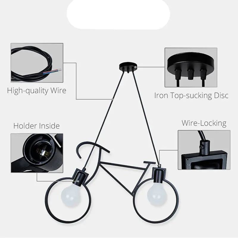Retro Bicycle Dimmable LED Pendant Lamp Anthony™ Spingar.com