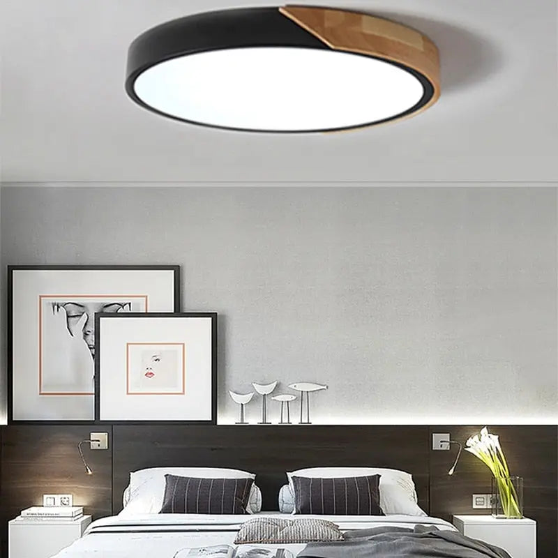 Wooden Frame LED Ceiling Lamp Konrad SPINGAR.COM