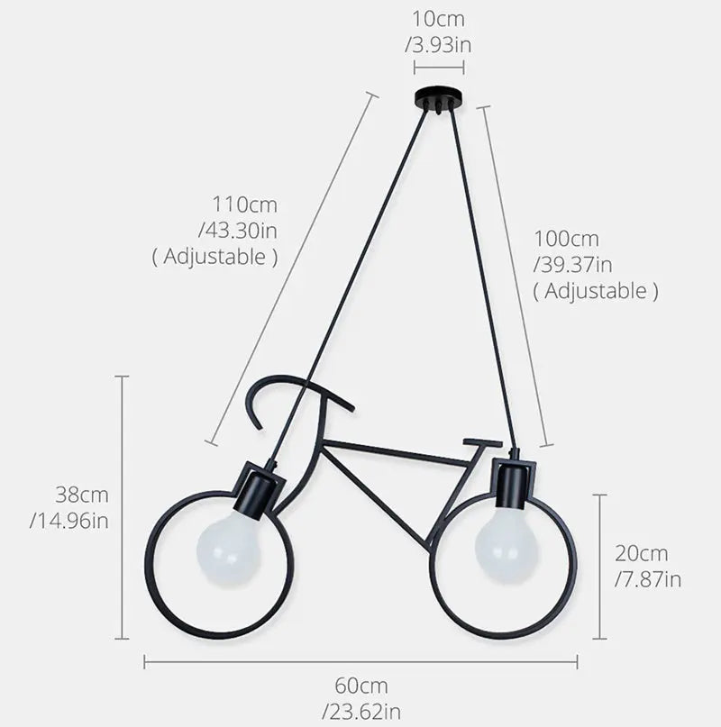 Retro Bicycle Dimmable LED Pendant Lamp Anthony™ Spingar.com