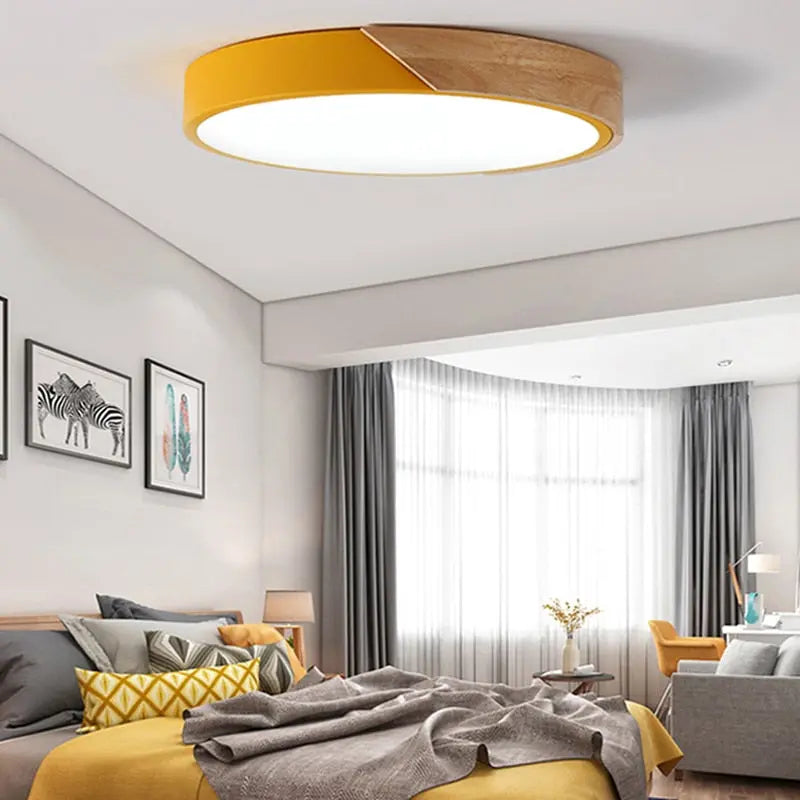 Wooden Frame LED Ceiling Lamp Konrad SPINGAR.COM