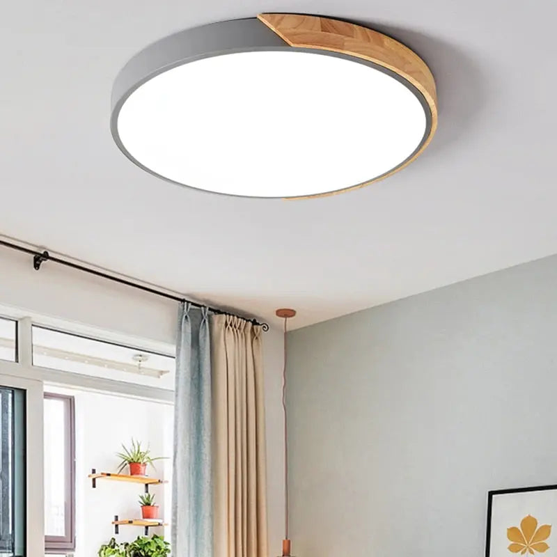 Wooden Frame LED Ceiling Lamp Konrad SPINGAR.COM