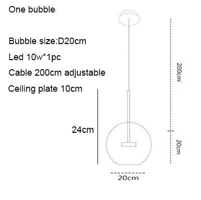 Unique Design Glass Bubble LED Pendant Lamp Edzard SPINGAR.COM
