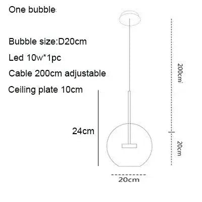 Unique Design Glass Bubble LED Pendant Lamp Edzard SPINGAR.COM