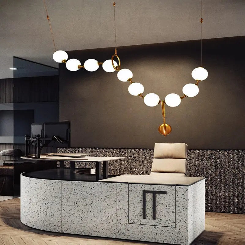 Postmodern Chain-shaped Scandinavian Kitchen Island/ bar LED Lamp Hermann SPINGAR.COM