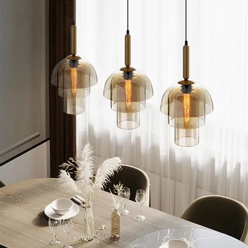 Industrial Style Champagne Glass LED Pendant Lamp Zafira SPINGAR.COM