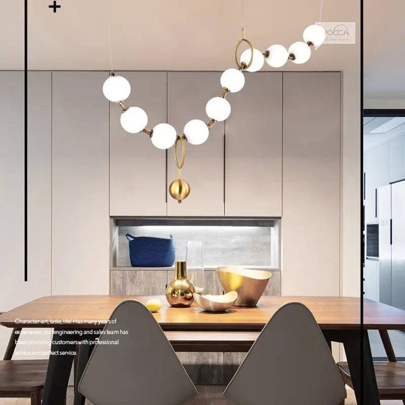 Postmodern Chain-shaped Scandinavian Kitchen Island/ bar LED Lamp Hermann SPINGAR.COM