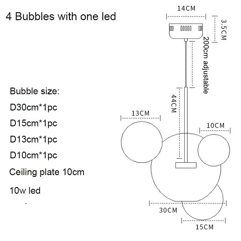 Unique Design Glass Bubble LED Pendant Lamp Edzard SPINGAR.COM