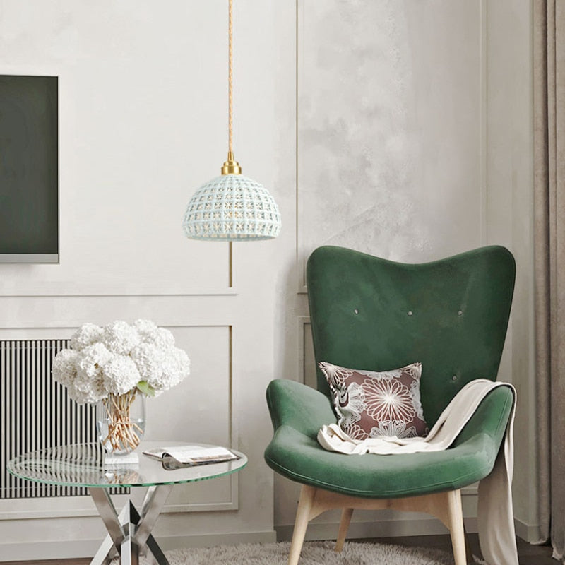 Modern LED pendant lamp in ceramic style Agda SPINGAR.COM