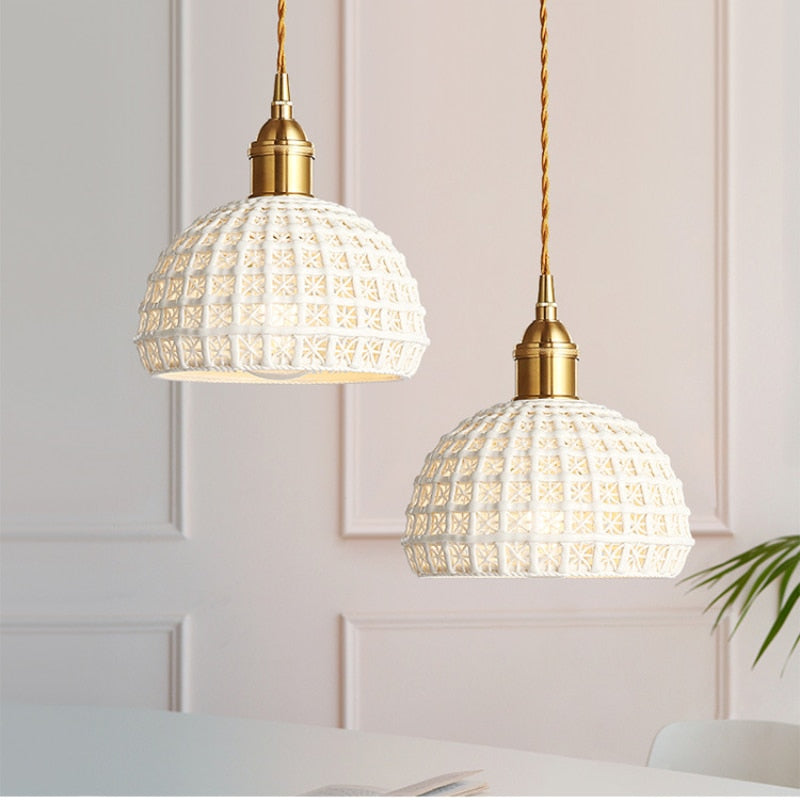 Modern LED pendant lamp in ceramic style Agda SPINGAR.COM