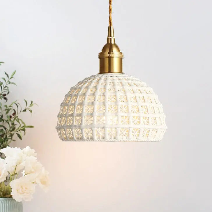 Modern LED pendant lamp in ceramic style Agda SPINGAR.COM