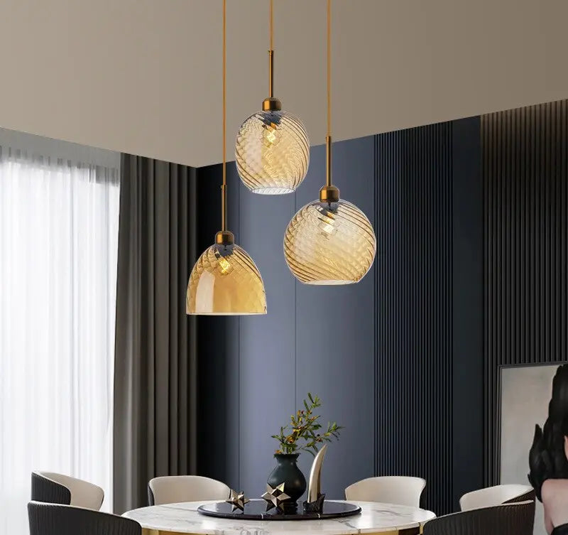 Modern Deco Glass LED Pendant Lamp Dahlia SPINGAR.COM